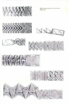 an image of different types of origami paper foldings in various directions and shapes