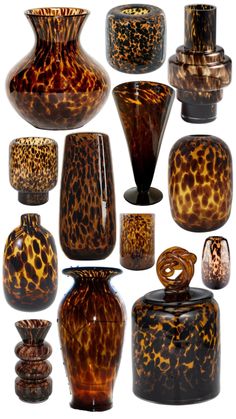 many different vases are shown in this image