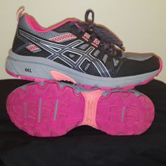 Nwot Excellent Condition Trail Running Eva Midsole Protect Feet Against Impact & Increases Rebound Rear Foot Shock Absorbance Ortholite Sockliner Offers Welcomed Pink Non-slip Running Shoes For Sports, Pink Running Shoes Round Toe For Outdoor, Pink Non-slip Sneakers For Outdoor Activities, Casual Pink Running Shoes For Outdoor, Comfortable Pink Running Shoes For Jogging, Pink Athleisure Running Shoes For Outdoor Activities, Pink Asics Sneakers With Gel Cushioning, Pink Asics Running Shoes For Jogging, Pink Low-top Running Shoes For Outdoor Activities