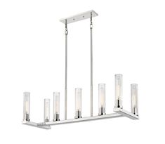 Z-Lite 3031-7L-PN Beau Seven Light Chandelier Victoria Kitchen, Polished Nickel Kitchen, Linear Kitchen, Transitional Kitchen Island Lighting, Fluted Glass, Billiard Lights, Linear Suspension, Kitchen Lights, Entertaining Space