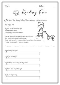 the reading time worksheet for children