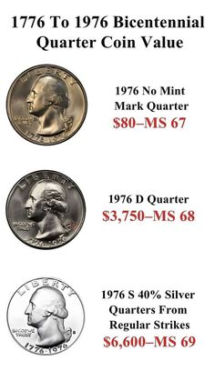 three quarters with different prices for each coin