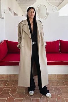 Oversized Trenchcoat Beige | NA-KD Oversized Long Coat With Hidden Button Closure, Beige Gabardine Pea Coat For Winter, Spring Double-breasted Wool Coat, Long Gabardine Pea Coat For Spring, Winter Beige Gabardine Pea Coat, Spring Gabardine Long Pea Coat, Spring Long Gabardine Pea Coat, Gabardine Wool Coat With Hidden Button Closure, Beige Gabardine Outerwear With Double Button Closure