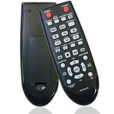 two remote controls sitting next to each other