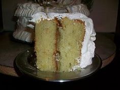 a slice of cake sitting on top of a silver plate