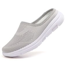 Clogs Color Gray Size 5 for Women Comfortable Breathable Clogs For Spring, Comfortable Breathable Spring Clogs, Breathable Comfortable Synthetic Clogs, Comfortable Breathable Synthetic Clogs, Breathable Lightweight Slip-ons, Breathable Slip-on Casual Clogs, Breathable Mesh Slip-on Walking Shoes, Winter Wedding Fur, Walking Shoes For Women