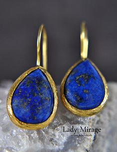 Lapis Lazuli Earrings Gold Plated Mothers Day Gift - Etsy Gold Lapis Lazuli Pierced Earrings, Gold Pierced Earrings With Lapis Lazuli, Gold Lapis Lazuli Earrings, Gold Drop Earrings For Mother's Day, Gold Earrings For Mother's Day Formal Occasion, Mother's Day Yellow Gold Earrings Gift For Her, Mother's Day Formal Drop Earrings Jewelry, Mother's Day Gift Yellow Gold Earrings, Gold Lapis Lazuli Drop Earrings