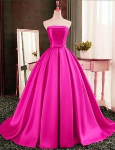 Wine Red Satin Long Formal Gown, Burgundy Sweet 16 Dresses, Cute Party – Cutedressy Red Ball Gown, Quinceanera Dresses Pink, Pink Ball Gown, Satin Ball Gown, Winter Formal Dresses, Long Formal Gowns, Pink Prom Dress, Homecoming Dresses Long, Gowns Prom