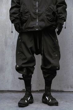 Niepce Black Techwear Pants Relaxed Fit Cyberpunk Streetwear Fashion Trousers Cheap Techwear Pants With Multiple Pockets, Baggy Winter Streetwear Bottoms, Techwear Bottoms For Winter Streetwear, Urban High Waist Cargo Pants For Winter, Gothic Streetwear Bottoms With Pockets, Gothic Bottoms With Pockets For Streetwear, Techwear Harem Pants, Techwear Harem Pants With Pockets For Streetwear, Techwear Style Harem Pants For Streetwear With Pockets