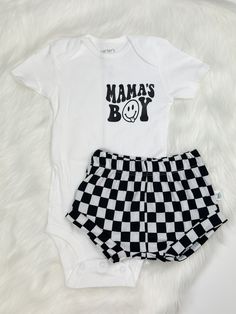 perfect set to match your mama checkered t-shirt. Trendy shorties, comfy and soft on the perfect checkered pattern sizes 2T and up is made on a t-shirt for bigger sizes please message me for availability Fort Polk, Baby Boy Clothing Sets, Boys Set, Clothing Sets, Checkered Pattern, Boys Clothing, Baby Boy Outfits, Big Size