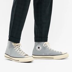 Converse Chuck 70 High 'Wolf Grey' Wolf Grey/Black/Egret 170552C Men With Converse, Converse Chuck 70s, Chuck 70s, Chuck 70 Low, Run Star Hike, Converse Chuck 70, Black Gums, Grey Wolf, Chuck 70