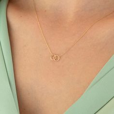 "14k Solid Gold Interwined Necklace ★ ★ ★Description★ ★ ★ ✓ Material:  14k Real Solid Gold ✓ Available Gold Colors: Yellow Gold, White Gold and Rose Gold ✓ Available Chain Sizes: 14\", 16\", 18\", 20\" ✓ Charm/Pendant Material: 14k Gold ✓ Charm/Pendant Size : Height: 0.23\", Width: 0.35\" ✓ Ready to Ship in 3-4 Business Days ✓ International ★FREE★ Express Shipping  ★ ★ Each order will be packed in a beautiful gift box★ ★   🎁 PERFECT GIFT 🎁 ➤ Suitable for all special occasions: ❤Birthday Gift ❤ Dainty Necklace With Spring Ring Clasp For Anniversary, Elegant Delicate Chain Jewelry For Anniversary Gift, Elegant Jewelry With Delicate Chain For Anniversary, Elegant Delicate Chain Jewelry For Anniversary, 14k Gold Necklaces With Spring Ring Clasp For Anniversary, 14k Gold Fine Jewelry For Anniversary Gift, Fine Jewelry 14k Gold For Anniversary Gift, 14k Gold Necklace With Spring Ring Clasp For Anniversary, Minimalist Clavicle Chain Jewelry For Anniversary