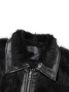 Fabric: Faux Fur Black Fur Coat With Faux Fur Trim For Winter, Black Faux Fur Coat For Cold Weather, Casual Black Fur Coat With Faux Fur Lining, Black Faux Fur Coat For Fall, Casual Black Faux Fur Coat, Black Fur Coat With Padded Collar, Black Fur Coat With Padded Collar For Fall, Casual Black Winter Fur Coat, Casual Black Fur Coat For Cold Weather