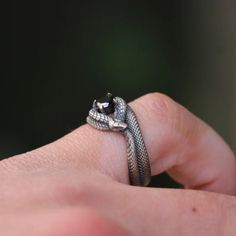 Snake Silver Ring Onyx Snake Silver Ring Goth Snake Jewelry - Etsy Turkey Unique Black Snake-shaped Jewelry, Unique Black Snake Ring As A Gift, Ouroboros Ring, Snake Eating, Snake Jewelry, Tanzanite Ring, Antique Rings, Wedding Stuff, Statement Rings