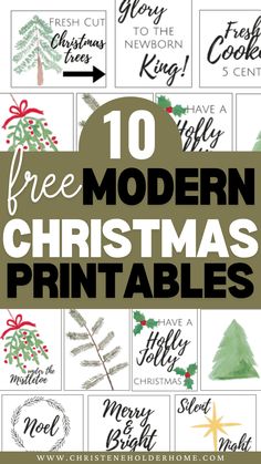 the top ten modern christmas printables for kids to use on their own projects