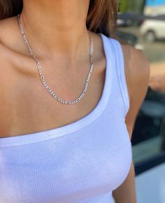 Details: Sterling Silver Figaro Chain Figaro Chain Necklace, Chunky Chain Necklaces, Figaro Chains, Figaro Chain, Chain Link Necklace, Link Necklace, Fashion Advice, Chain Necklace, Sterling Silver