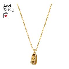 in stock Designer Gold Jewelry With Adjustable Chain, Designer Gold-tone Necklace For Gift, Designer Yellow Gold Chain Necklace, Luxury Necklace With Initial Pendant And Chain, Everyday Gold Dog Tag Necklace, Michael Kors Luxury Yellow Gold Jewelry, 14k Gold Dog Tag Necklace, Michael Kors Classic Yellow Gold Jewelry, Personalized Gold Dog Tag Charm Necklace