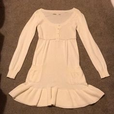 Wintry White Sweater Dress Never Worn From Nordstrom Bp. Pair It Up With Tights And Riding Boots For A Cute Winter Look! Casual Cream Mini Dress For Fall, Off White Long Sleeve Mini Dress For Fall, Casual Fitted Off-white Dress, Off White Fitted Casual Dress, Casual Off-white Fitted Dress, White Casual Mini Dress For Fall, Feminine White Mini Dress For Fall, Fitted Long Sleeve Dress In Winter White, Cream Mini Dress For Fall Daywear