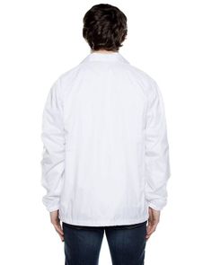 Unisex Nylon Coaches Jacket - WHITE - XXS | Beimar Nylon Coaches Jacket in White Size 2XS Casual White Nylon Outerwear, White Urban Nylon Outerwear, White Nylon Urban Outerwear, White Nylon Track Jacket With Pockets, Urban Style White Nylon Outerwear, Casual White Nylon Raincoat, White Long Sleeve Nylon Track Jacket, White Long Sleeve Raincoat With Pockets, White Casual Long Sleeve Raincoat