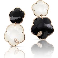 Pasquale Bruni  - Ton Joli Earrings in 18k Rose Gold with White Agate and Mother of Pearl doublet, Onyx, White and Champagne Diamonds Mens Diamond Jewelry, Fine Pearl Jewelry, Sabyasachi Jewellery, Earrings With Diamonds, Lotus Jewelry, Pasquale Bruni, Mother Of Pearl Jewelry, Bon Ton, The Embrace