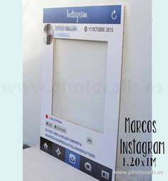 an image of a white photo frame sitting on top of a table with the words marcos instagramr 1 20 11