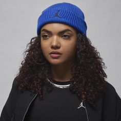 What's more essential than a beanie? A modern, low-depth knit beanie with the Jumpman front and center. Casual Knitted Hat For Streetwear, Casual Knitted Streetwear Hats, Casual Blue Ribbed Beanie, Casual Ribbed Beanie, Ribbed Beanie For Streetwear, Casual Knitted Beanie For Streetwear, Knitted Beanie For Fall Streetwear, Casual Beanie For Fall Streetwear, Casual Knit Beanie