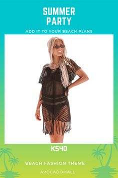 Women's Tassel Crochet Bikini Cover Up Swimsuit Bathing Suit Beach Dress K540 Coverup Swimsuit, Cutout Blouse, Crochet Cover Up, Fashion Themes, Swimsuit Cover, Beach Dress, Summer Party, Beach Style, Crochet Bikini