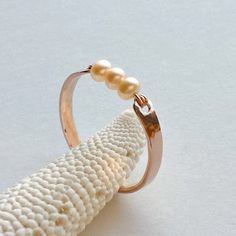 Peach Pearl Ring Stackable Pearl Ring June Birthstone Ring - Etsy Rose Gold Pearl Ring, Small Pearl Ring, Pink Pearl Ring, White Pearl Ring, Woven Ring, June Birthstone Ring, Gold Pearl Ring, Rose Gold Pearl, Buy Pearls