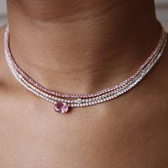 Pink Sapphire Hepburn Choker 16" by Anita Ko – Reservoir Luxury Pink Diamond Necklace, Pink Sapphire Jewelry, Expensive Jewelry Luxury, Anita Ko, Dope Jewelry, Classy Jewelry, Expensive Jewelry, Pink Necklace, Jewelry Lookbook