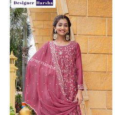 Designer Harsha here,  Etsy buyer make your own style now with your unique ideas ..!!  We are very precise and clear about our business. We bought plain fabric only from outside. Then dyeing the fabric, machine work on it, handwork, making as per customer measurements, customization which is done by our handcrafted team.  We have adopted a unique approach to provide best customer service. Like, if a customer wants extra hand work like diamond work , Mirror Work , then we can add. If customer wan Semi-stitched Traditional Wear With Dori Work For Eid, Chinon Salwar Kameez With Dori Work, Designer Unstitched Suit With Dori Work For Eid, Semi-stitched Straight Kurta Churidar With Dori Work, Designer Chinon Salwar Kameez With Dori Work, Wedding Kurta With Dori Work In Georgette, Georgette Kurta With Dori Work For Wedding, Semi-stitched Wedding Kurta With Dori Work, Designer Semi-stitched Salwar Kameez With Gota Work