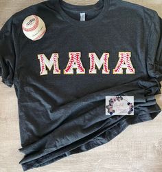 Baseball Print Mama with number on sleeve Letter Patch/Chenille Letter/Varsity Letter- t-shirt All gildan brand  Additional t-shirt color options available Cheap Sports T-shirt With Letter Print, T Shirt Time, Number Shirt, Baseball Print, Varsity Letter, Patches Shirt, Custom Made Shirts, Letter T, Jersey Shirt