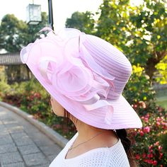 Hats Headwear Straw Hats Tulle Straw Bucket Hat Straw Hat Sun Hat Casual Holiday Melbourne Cup Cocktail Royal Astcot Vintage Style Elegant Beach With Appliques Flower Headpiece Headwear 2024 - $31.99 Hats Beach, Hats Style, Wholesale Hats, Kentucky Derby Fascinator, Bridal Tea Party, Wedding Party Accessories, Church Hat, Bridal Tea, Wide Brim Sun Hat