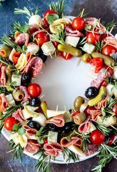 a platter filled with different types of food