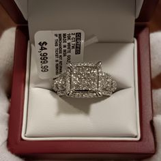 Brand New With Tag Size 7 Ladies' Women's Ring Solid Real 10k White Gold All Measurements & Testing Shown 2ct In Total Weight In Genuine Natural Diamonds! Whoa! Msrp $5000 Says Certified But I Don't Have The Certificate. Ships Insured. Keep In Mind You'll Be Contacted, If Something Happens To Package. Signature Required, You'll Need To Be Home At Time Of Delivery. If You Can't Be Home & Still Purchase, You'll Be Black-Listed, As It Can Reasonably Be Assumed That It Was Bought As A Joke. Serious Brilliant Cut Diamond Jewelry For Marriage, White Cluster Lab Grown Diamond Jewelry, Diamond White Diamond Ring With Halo Setting For Marriage, Diamond White Halo Setting Diamond Ring For Marriage, White Diamond Cluster Ring For Wedding, Emerald Cut Diamond Ring For Marriage, White Diamond Cluster Wedding Ring, Princess Cut Diamond Halo Ring For Wedding, Wedding Princess Cut Halo Ring With Diamond Accents