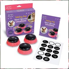 Hunger For Words Talking Pet Next Words Locations - 3 Piece Set of Recordable Speech Buttons for Dogs, Dog Buttons for Commun Dog Communication, Dog Words, Talking Dog, Train Activities, Speech Therapist, Guided Writing, Pet Names, Dog Supplies, Dog Toys