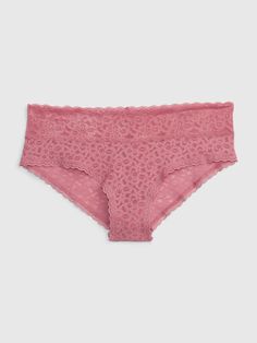 Feminine Scalloped Lace Bottoms, Pink Lace Bottoms With Contrast Lace, Elegant Stretch Bottoms With Scalloped Lace, Stretch Lace Bottoms With Scalloped Lace, Stretch Pink Lace Bottoms, Pink Stretch Lace Bottoms, Elegant Lace Bottoms With Elastic Waistband, Pink Lace Bottoms With Delicate Details, Spring Delicate Lace Brief Bottoms