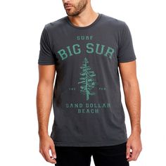 Big Sur National Park Unisex T-shirt It's time to go surf. Throw on this ultra soft beach tee, with a distressed, vintage style graphic. Toss your board in the trunk, and head up the PCH to one of northern California's most beautiful coastal National Parks. Big Sur Artwork is slightly distressed, printed in Los Angeles, and sits on a soft, 100% garment dyed slub cotton, vintage style tee from Alternative Apparel. Designed & Screen printed in Los Angeles. Sizes & Colors made to order. https://www Surfing Crew Neck T-shirt With Front Print, Surfing T-shirt With Front Print And Short Sleeves, Graphic Tee T-shirt For Surfing With Relaxed Fit, Crew Neck T-shirt With Front Print For Surfing, Relaxed Fit Graphic Tee For Surfing, Graphic Tee With Relaxed Fit For Surfing, Surfing Graphic Tee With Screen Print, Graphic Surfing T-shirt With Screen Print, Surfing Graphic Tee With Crew Neck