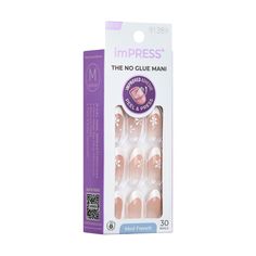 Fancy a new French NO GLUE Mani? Say “oui” to imPRESS Press-On French Manicure. With our new improved adhesive, these press-on nails are long-lasting with a secure hold that lasts for up to 7 days. Just peel, press & go! Modern French Design, French Designs, Modern French, White Tip, Fred Meyer, French Manicure, French Nails, Fake Nails, Press On Nails