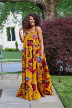 "African ankar maxi dress with exotic patterns, flattering on all skin tones. Gorgeous, Regal, Beautiful, Bold! This African print goes from day to night with ease. Available in plus sizes as well. Authentic African Print Dress for Women / Ladies. African Print Summer Dress, Ankara Maxi Dresses, Gold African Maxi Dress, Sleeveless African Maxi Dress, African Dresses for Special Events, Regal African Dress, Long African Gown, High Quality African Dresses. -------------- DETAILS: Fabric: Authentic Ankara Maxi Gown, Chitenge Dresses, Maxi Dress Ankara, African Print Maxi Dress, African Gowns, Ankara Maxi Dress, Mom Goals, Dress Ankara, Dresses For Pregnant Women