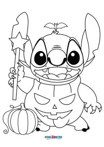 a cartoon character with a pumpkin and a broom in his hand, on a white background