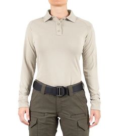 This women's performance long sleeve polo in tan is perfect for any active occasion. With a size large and regular fit, it is designed by First Tactical, a trusted brand in activewear. The shirt features a stylish yet functional design with a classic polo collar and long sleeves. Ideal for women who are always on the go, this polo shirt is made from high-quality materials that guarantee durability and comfort. The tan color enhances its versatility, making it easy to match with any activewear bottom. Stay trendy and sporty with this Women's Performance Long Sleeve Polo. Womens Long Sleeve Polo Shirt, Polo Design, Womens Size Chart, Long Sleeve Polo, Polo Collar, Tan Color, Short Sleeve Polo, Active Wear Tops, The Go