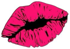 a drawing of a pink lips with black tips