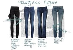 jeans Hourglass Body Shape Fashion, The Perfect Jeans, Clothing Tips, Fitting Jeans