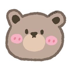 a brown teddy bear with pink cheeks and nose