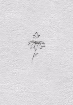 a drawing of a flower with a butterfly on it