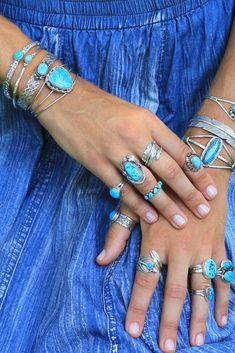 This slender cuff bracelet features Sleeping Beauty Turquoise from Arizona. Navajo silversmith, Benson Boyd, created this beautiful hand stamped sterling silver cuff. The single cabochon of turquoise is the color of the New Mexican sky. The artist used a substantial amount of sterling silver giving the bracelet a feeling of quality. This comfortable cuff bracelet can be stacked or worn alone. Hallmarked BB and Stamped "Sterling". Fits 6.75" wrist, adjustable Turquoise Cuff Bracelet, Antique Turquoise Jewelry, Real Turquoise Jewelry, Turquoise Jewelry Rings, Aztec Jewelry, Western Fashion Jewelry, Navajo Turquoise Jewelry, Vintage Turquoise Jewelry, Turquoise Stone Jewelry