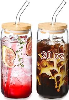 two jars filled with different types of drinks