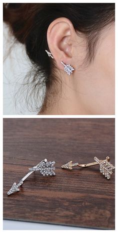 Arrow Pattern Single Stud Earrings, love this street style? Click to check more Cyber Monday great deals. Septum Piercings, Arrow Earrings, Arrow Pattern, Ruby Rings, Tragus, Cute Earrings, Diamond Earrings Studs, Diamond Studs