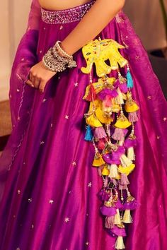 Purple can can attached lehenga featuring thread embroidered elephant patchwork motifs, embellished by sequins and beads. Comes with padded embroidered cut-out blouse and dupatta. - Aza Fashions Fusion Style Sets With Dupatta For Navratri, Fusion Sets With Dupatta For Navratri, Navratri Fusion Sets With Dupatta, Fusion Style Choli For Diwali With Traditional Drape, Fusion Style Lehenga For Festivals, Fusion Choli With Dupatta For Navratri, Navratri Fusion Style Lehenga With Dupatta, Fusion Style Festive Choli With Traditional Drape, Festive Fusion Choli With Dupatta