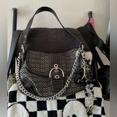 Bag Does Not Include Chain And Charms, Just Shown How I Would Style It. Bag Is In Great Vintage Condition. Gray Shoulder Bag With Palladium Hardware For Everyday, Evening Gray Shoulder Bag With Gunmetal Hardware, Trendy Coach Bags With Chain Strap, Everyday Gray Coach Shoulder Bag, Coach Gray Shoulder Bag For Daily Use, Coach Gray Shoulder Bag, Chic Gray Coach Bag, Gray Shoulder Bag With Branded Hardware For Everyday, Gray Chain Strap Bag For Everyday